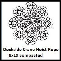 Dockside Crane Hoist Rope 8x19 Compacted Construction